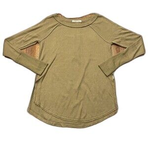 We The Free People Top Womens S Thermal Green Long Sleeve Tunic OB1170980